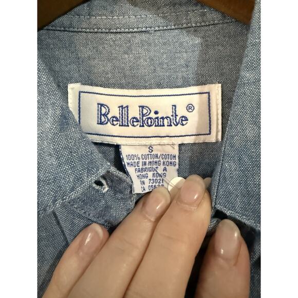 BellePointe Women’s Small Christmas Denim Shirt – Santa Embroidery - Picture 8 of 8